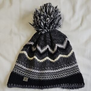 Smartwool Knit Beanie with Pom-Pom - Black and Gray